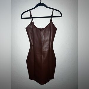 Faux Leather Bodycon Dress